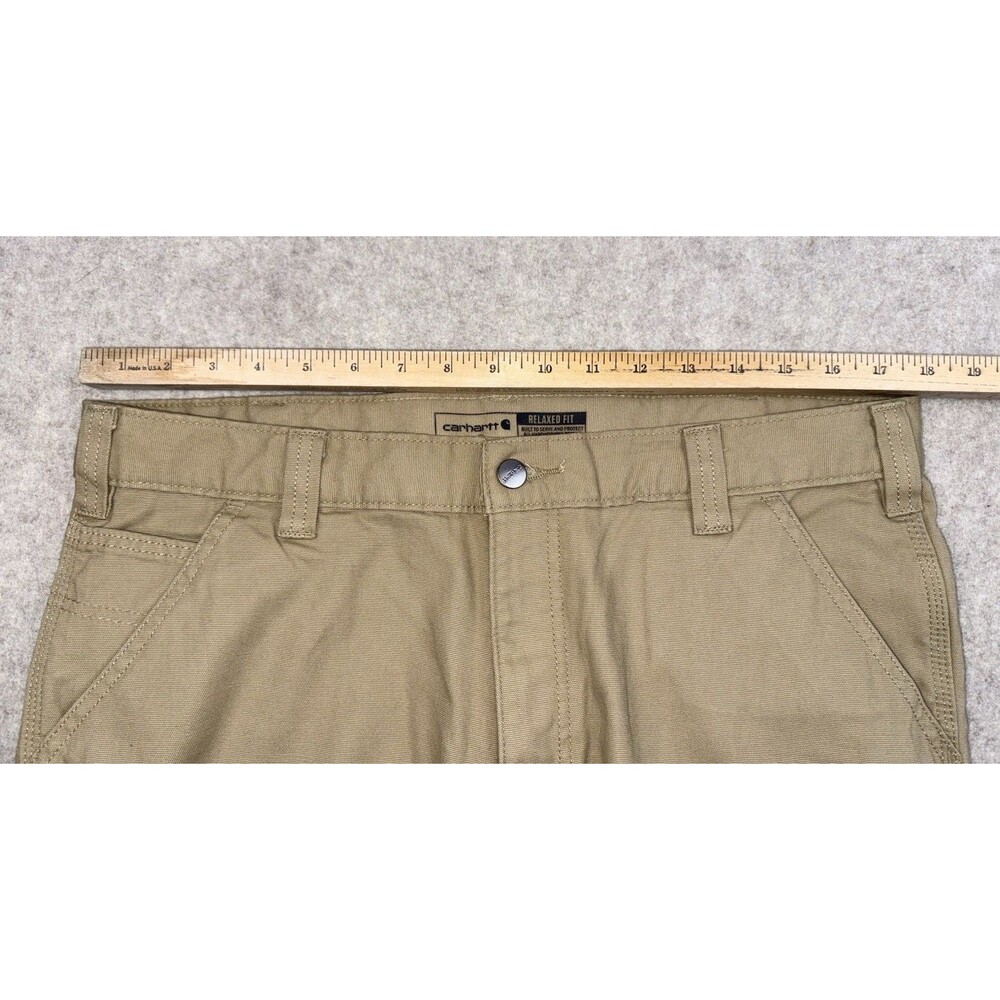Carhartt Rugged Flex Knit-Lined Relaxed Straight Canvas Pants Beige 36x32 NWT - Picture 8 of 12